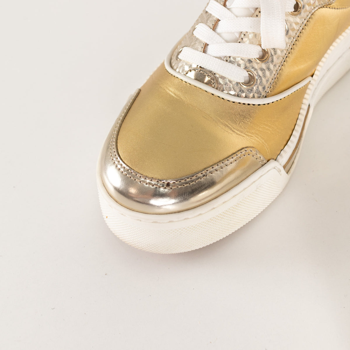 Christian Louboutin Gold Cream Donna Trainers - Image 9