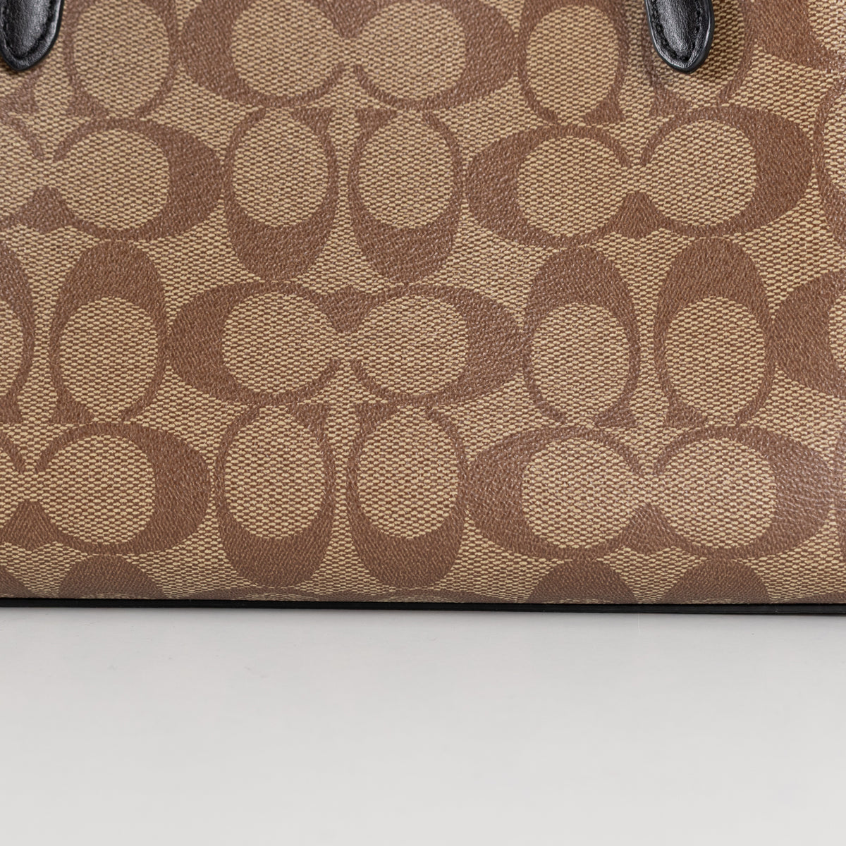 Coach Beige Signature Canvas Zippered Top Tote Bag - Image 19