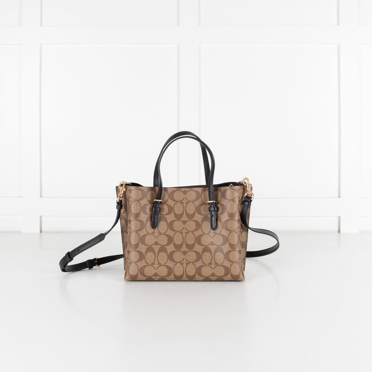 Coach Beige Signature Canvas Zippered Top Tote Bag - Image 5