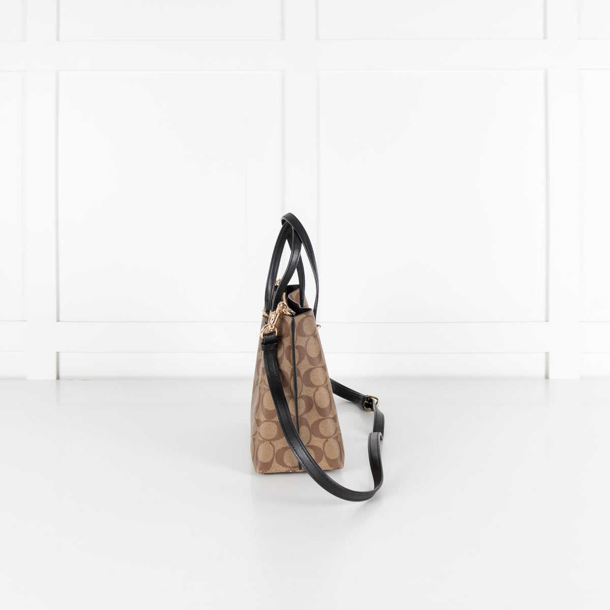 Coach Beige Signature Canvas Zippered Top Tote Bag - Image 7