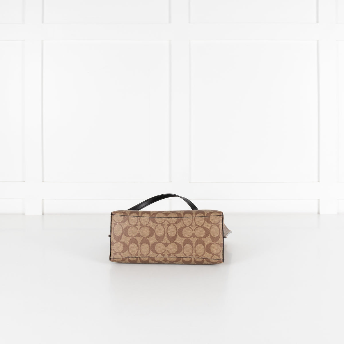 Coach Beige Signature Canvas Zippered Top Tote Bag - Image 8
