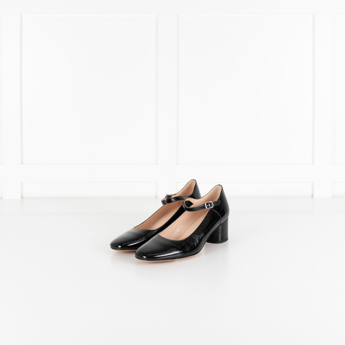 Comptoir Des Cotonniers Black Patent Block Heel Mary Jane Pump - Image 1