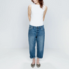 Raey Blue Denim Cropped Boyfriend Jeans