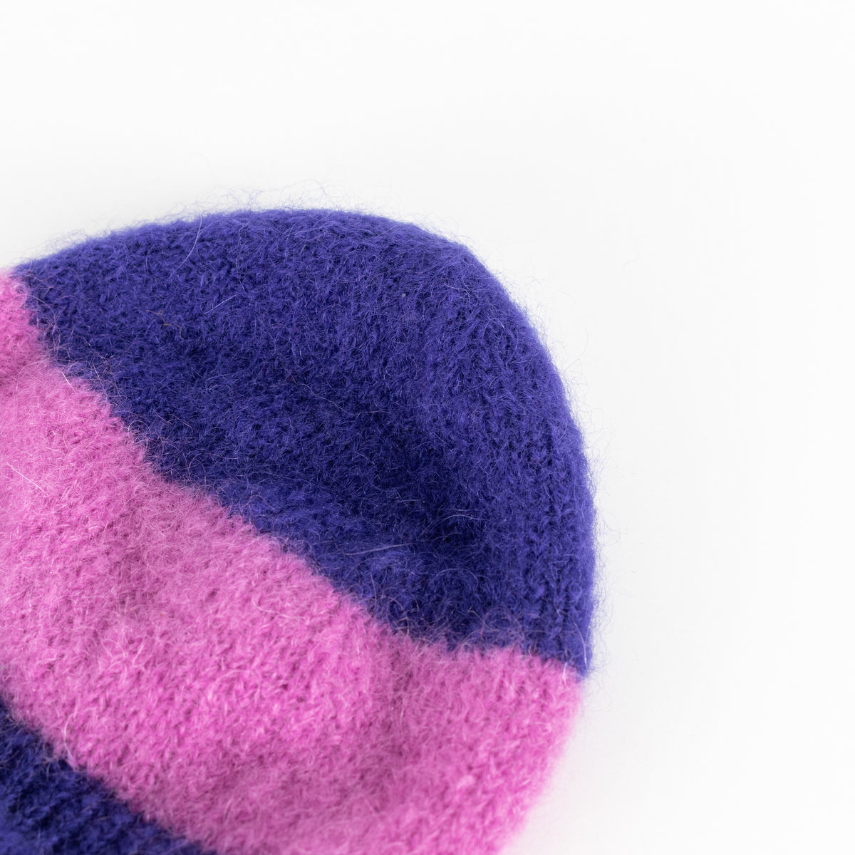 Des Petits Hauts Purple Lilac Stripe Knitted Hat - Image 5