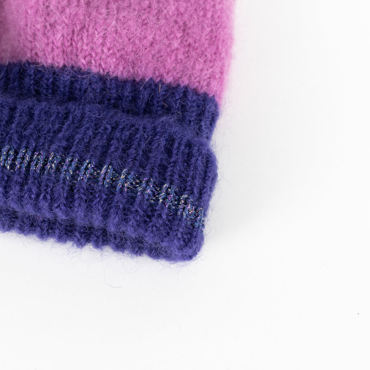 Des Petits Hauts Purple Lilac Stripe Knitted Hat - Image 6