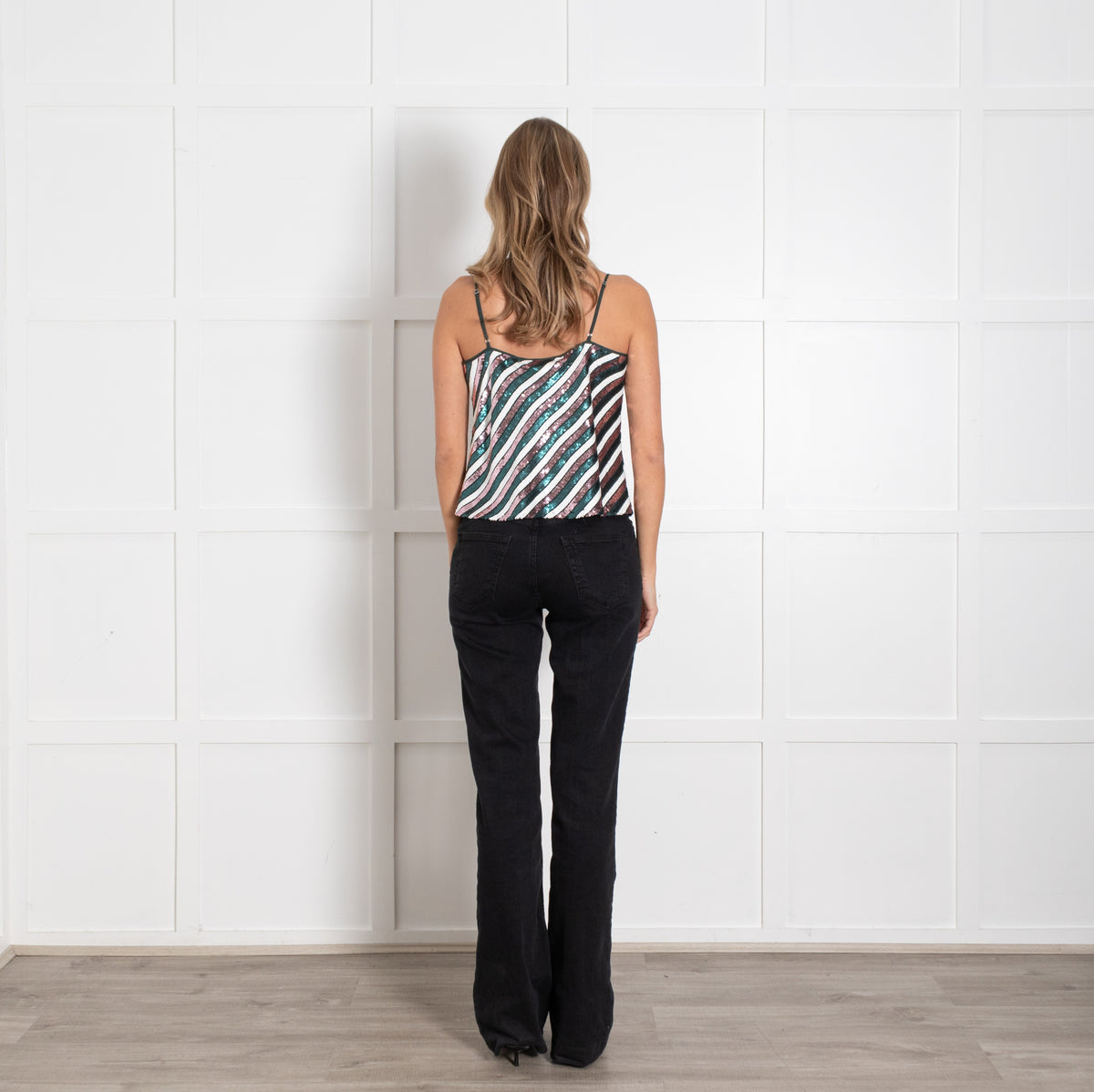 Diane Von Furstenberg Green White Sequinned Sleeveless - Image 4