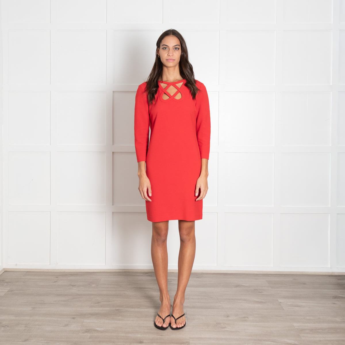 Diane Von Furstenberg Red Cut Out Detail Dress - Image 1