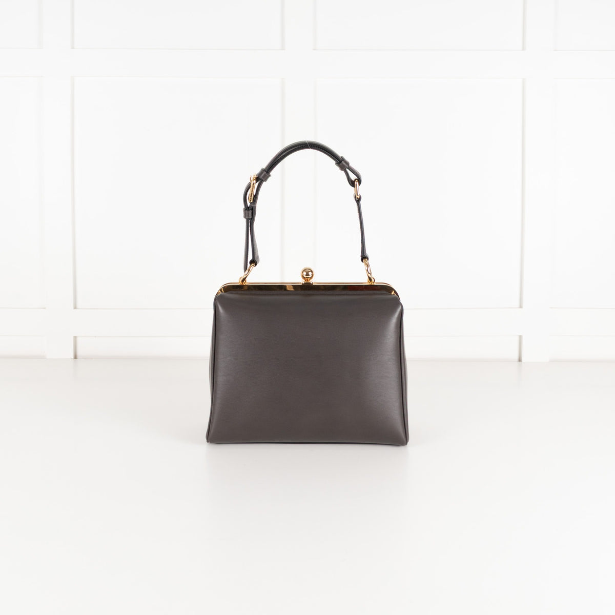 Dolce & Gabbana Grey Leather Agata Shoulder Bag - Image 1
