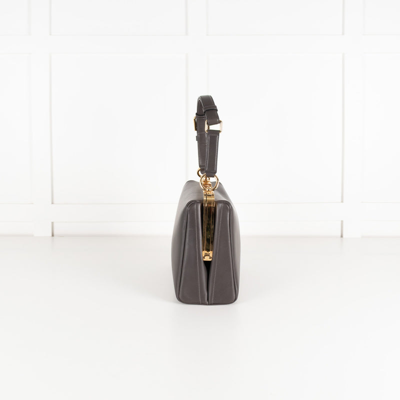 Dolce & Gabbana Grey Leather Agata Shoulder Bag - Image 2