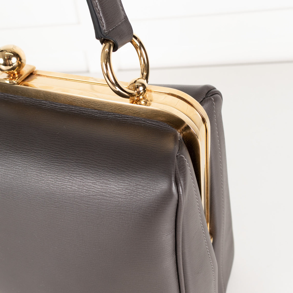 Dolce & Gabbana Grey Leather Agata Shoulder Bag - Image 6