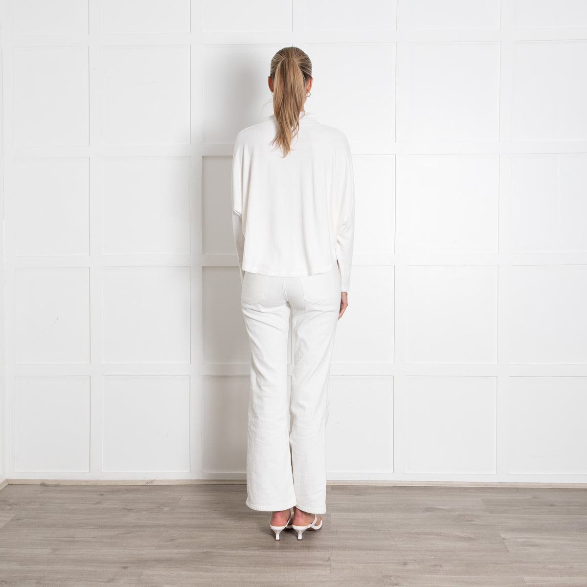 White Mock Neck Longsleeve Top - Image 5