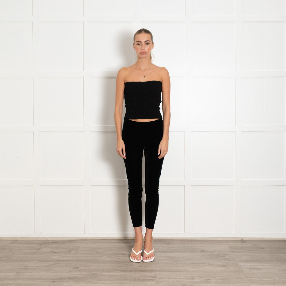 Eileen Fisher Black Velvet Leggings - Image 1