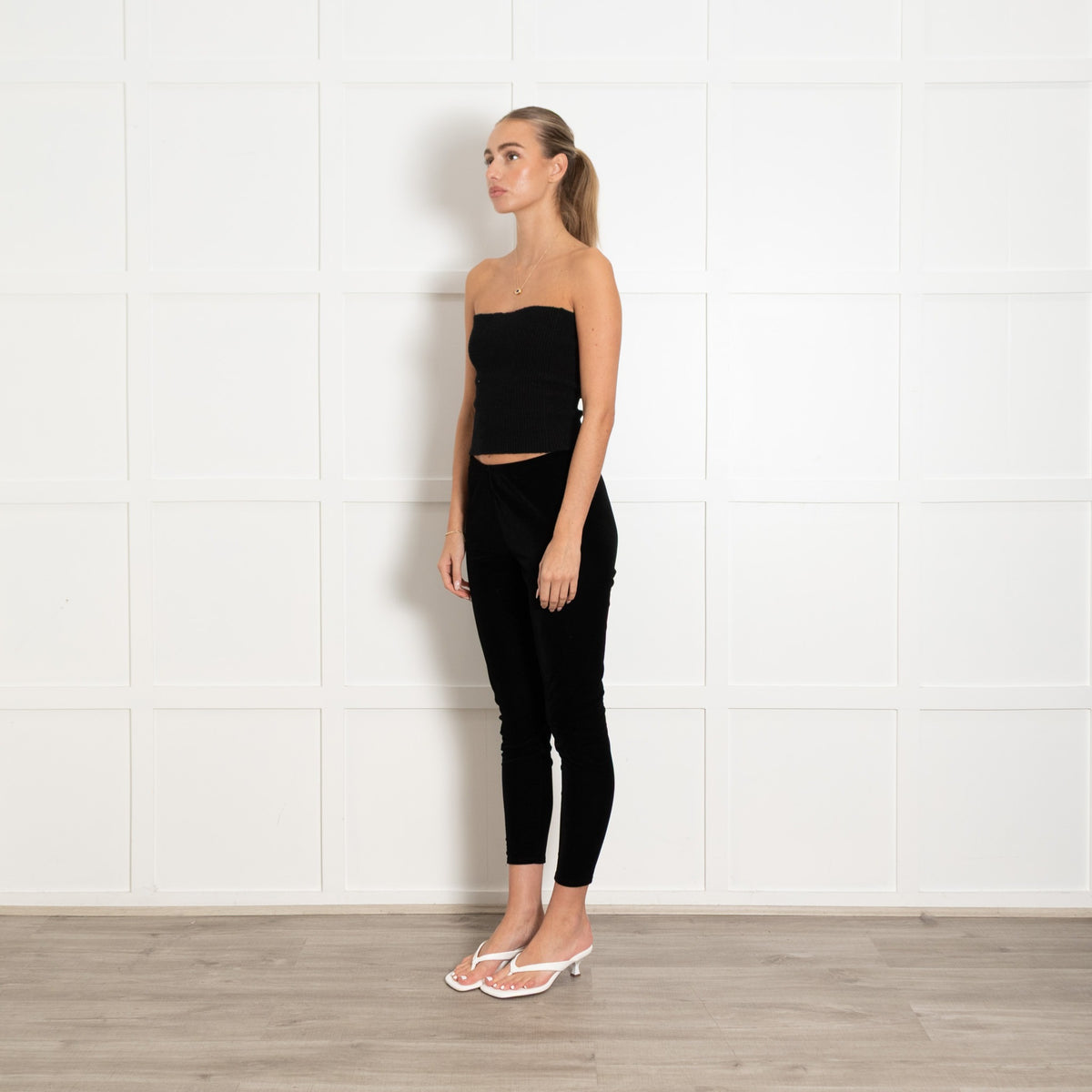 Eileen Fisher Black Velvet Leggings - Image 3