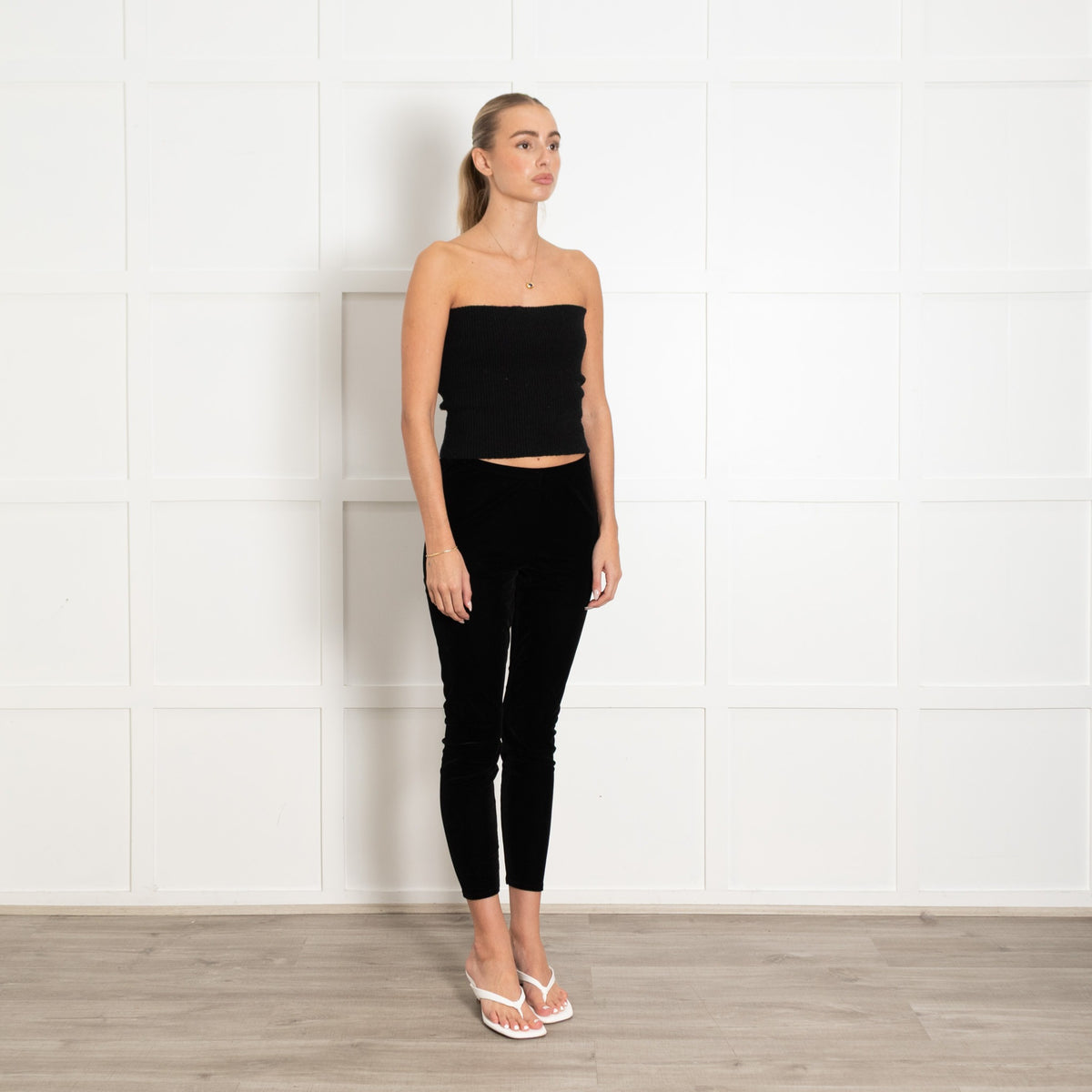 Eileen Fisher Black Velvet Leggings - Image 7