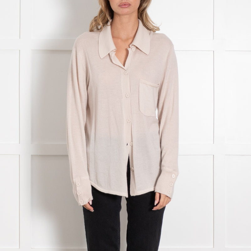 Equipment Beige Collared Button Cashmere Cardigan - Image 2