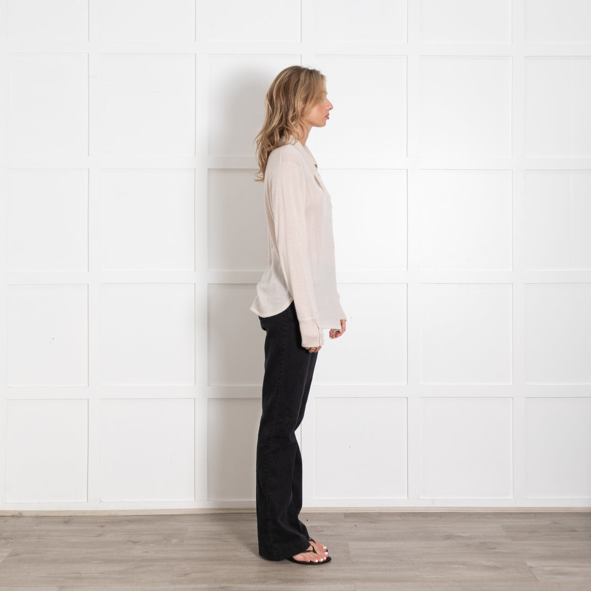 Equipment Beige Collared Button Cashmere Cardigan - Image 6