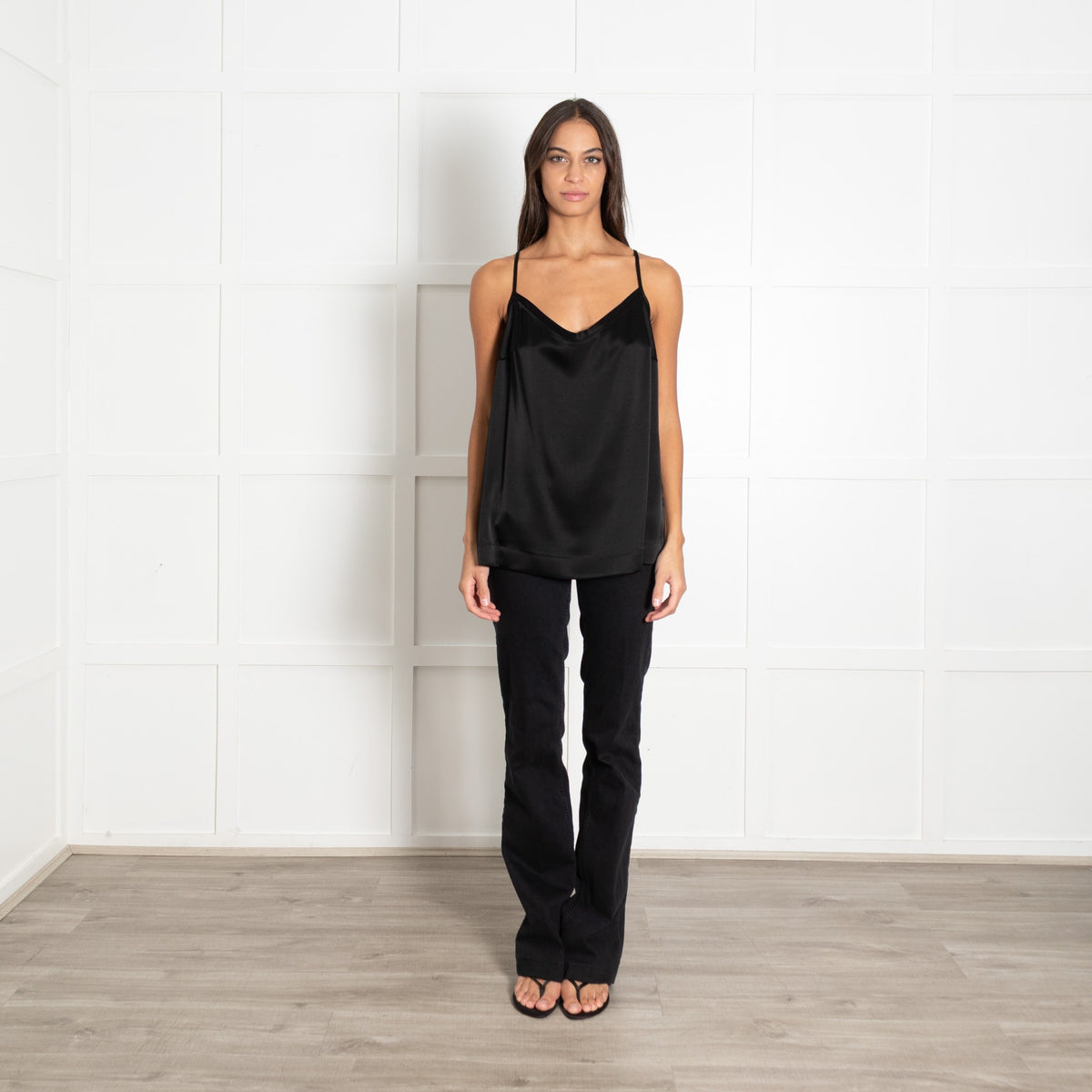 Escada Black Satin Cami Top - Image 1