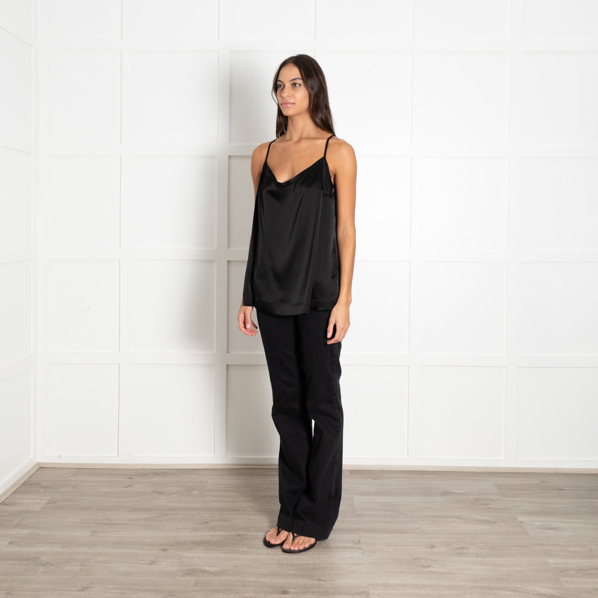 Escada Black Satin Cami Top - Image 3