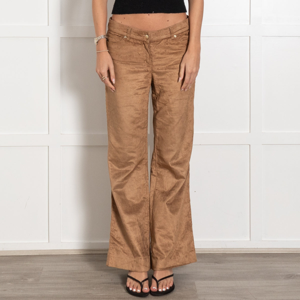 Escada Tan Corduroy 5-Pocket Jeans-Style Trousers - Image 2