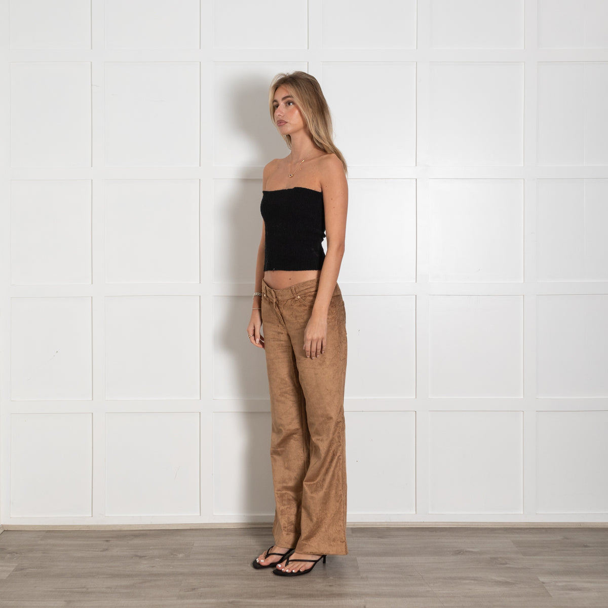 Escada Tan Corduroy 5-Pocket Jeans-Style Trousers - Image 3