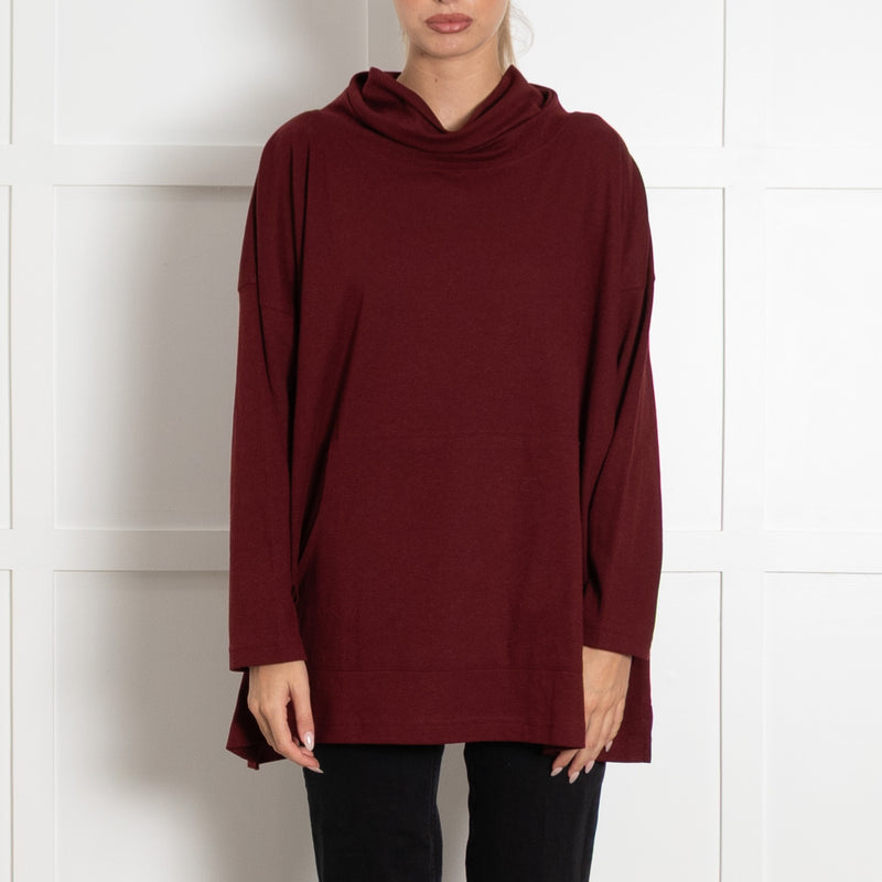 Eskandar 100% Cotton Burgundy Pouch Pocket Soft Top - Image 2