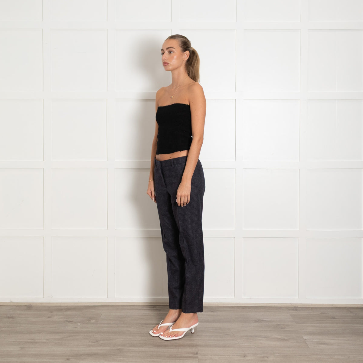 Fabiana Filippi Blue & Grey Wool Trousers - Image 3