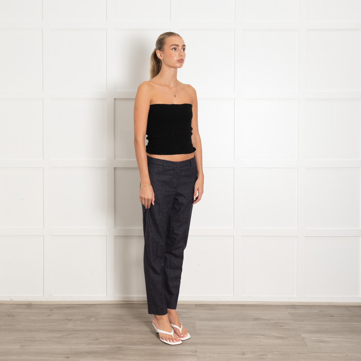 Fabiana Filippi Blue & Grey Wool Trousers - Image 7