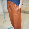 Stella Nova 'Fadima' Leather Trousers in Cognac