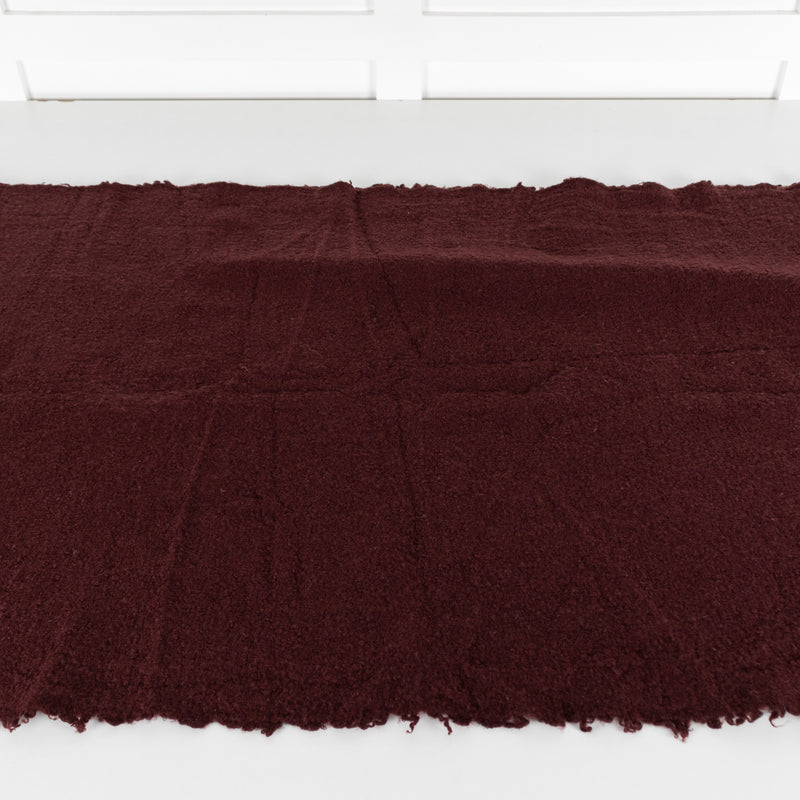 Burgundy Wool Blend Fringed Scarf - Image 2