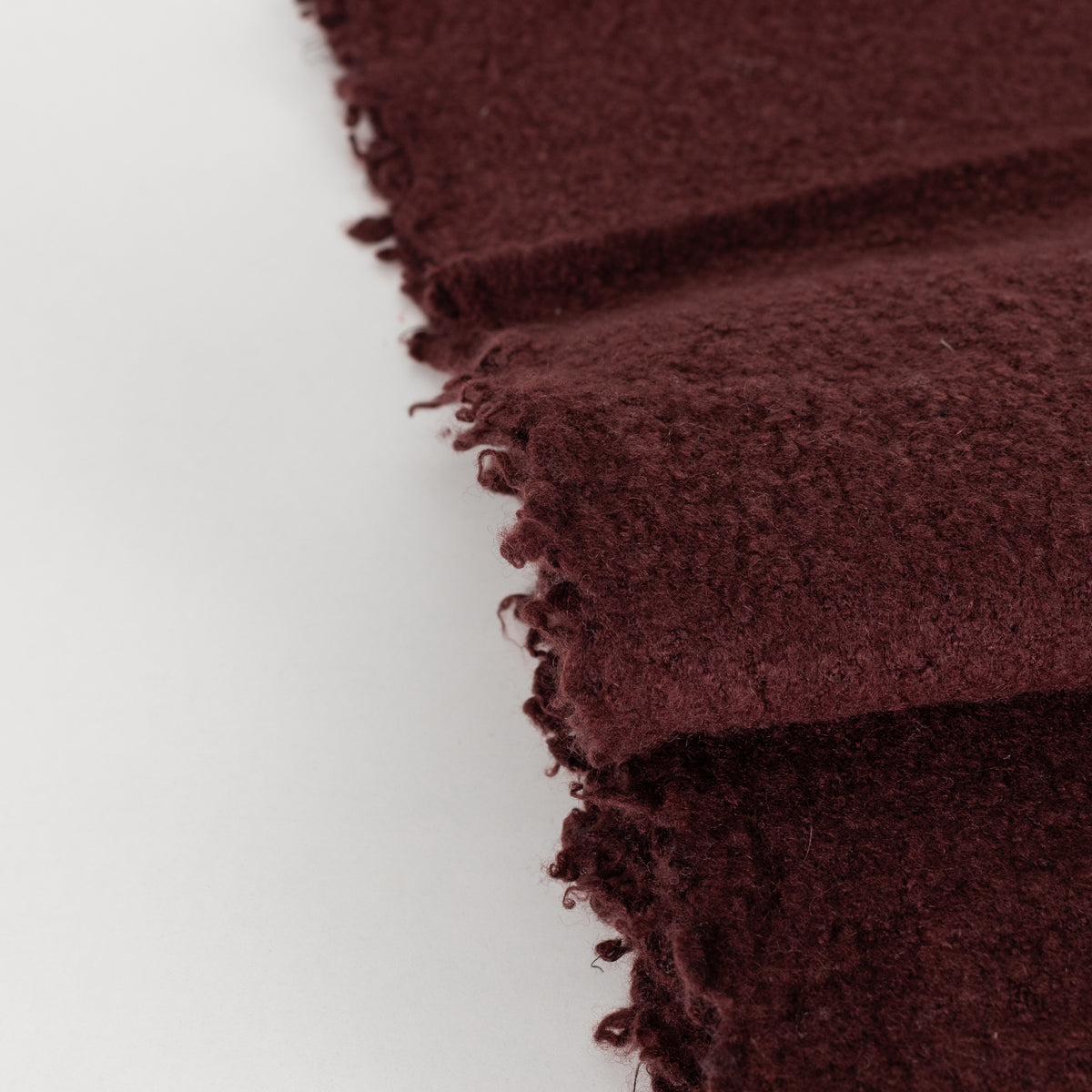 Burgundy Wool Blend Fringed Scarf - Image 5