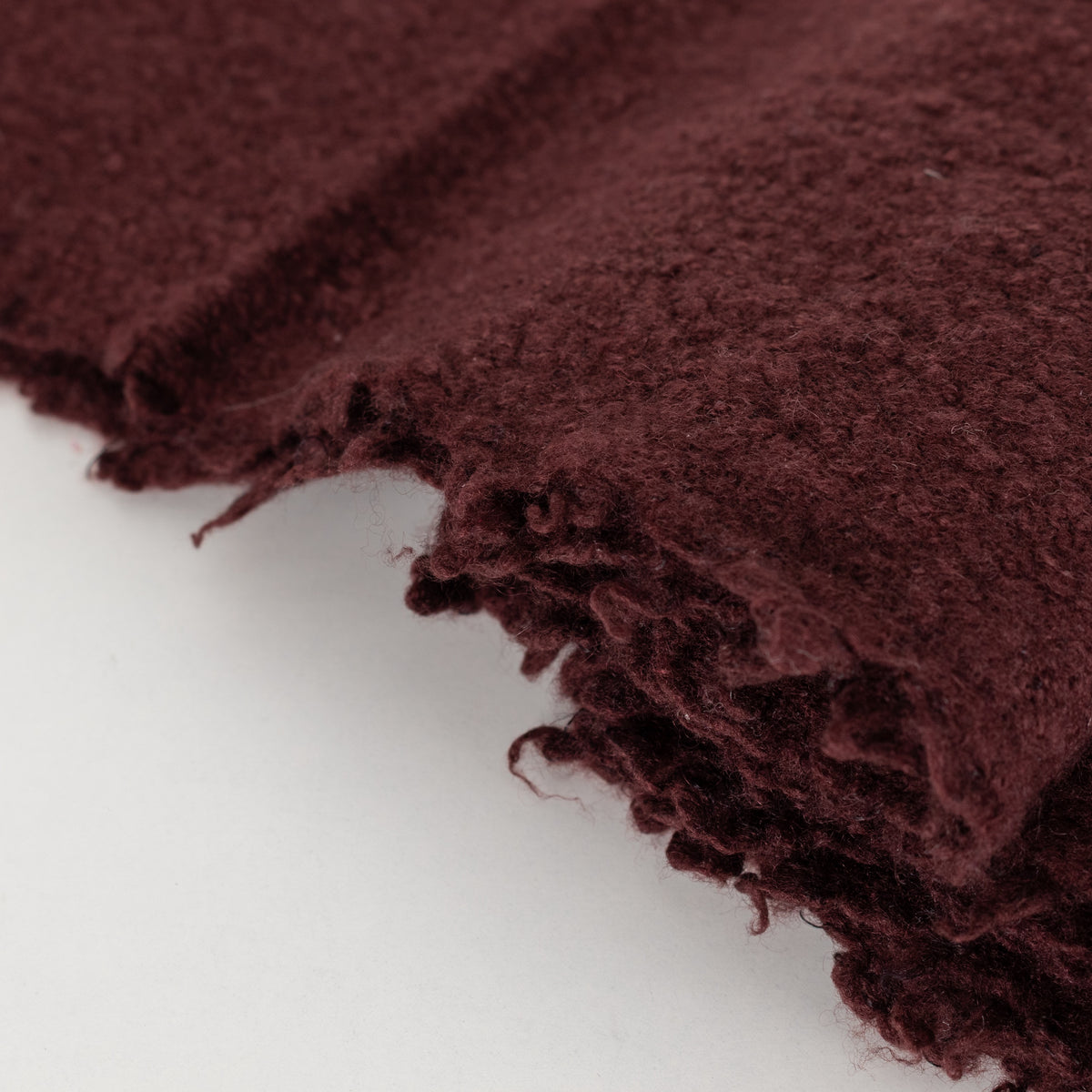 Burgundy Wool Blend Fringed Scarf - Image 6