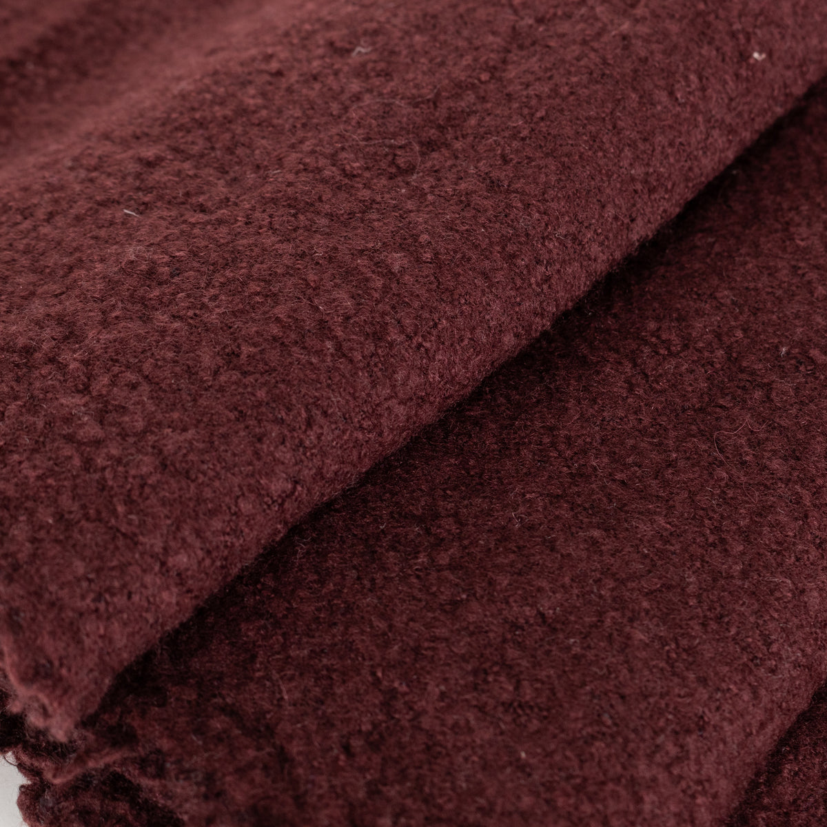 Burgundy Wool Blend Fringed Scarf - Image 7