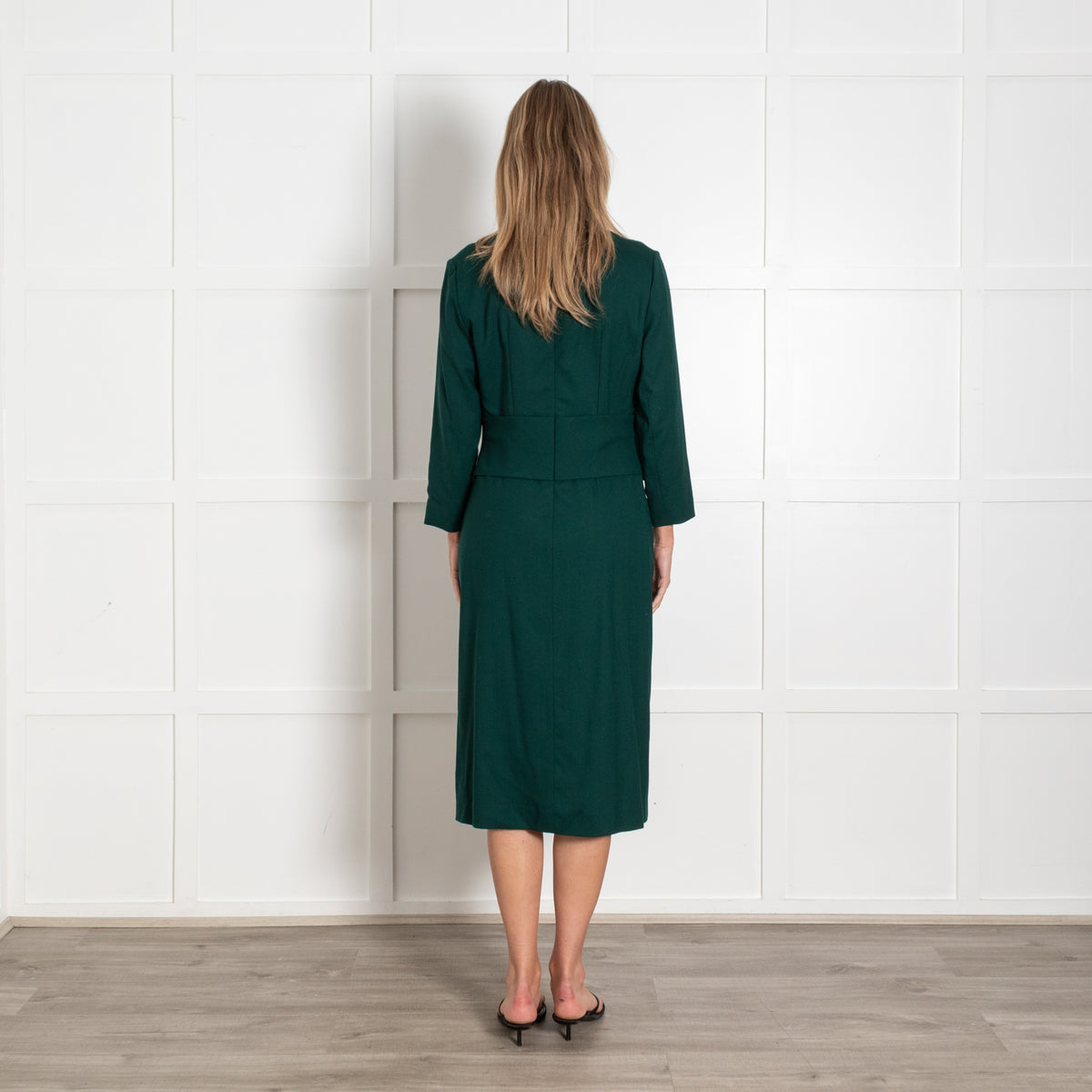 The Fold Arlington Dress Green Wrap Midi Dress - Image 5
