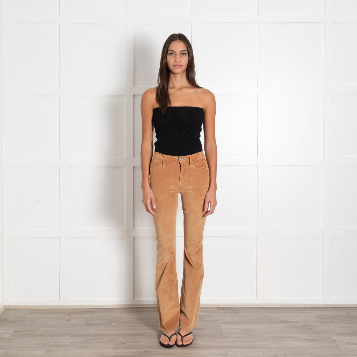 Frame Camel Needle Cord Bootleg Trousers - Image 1