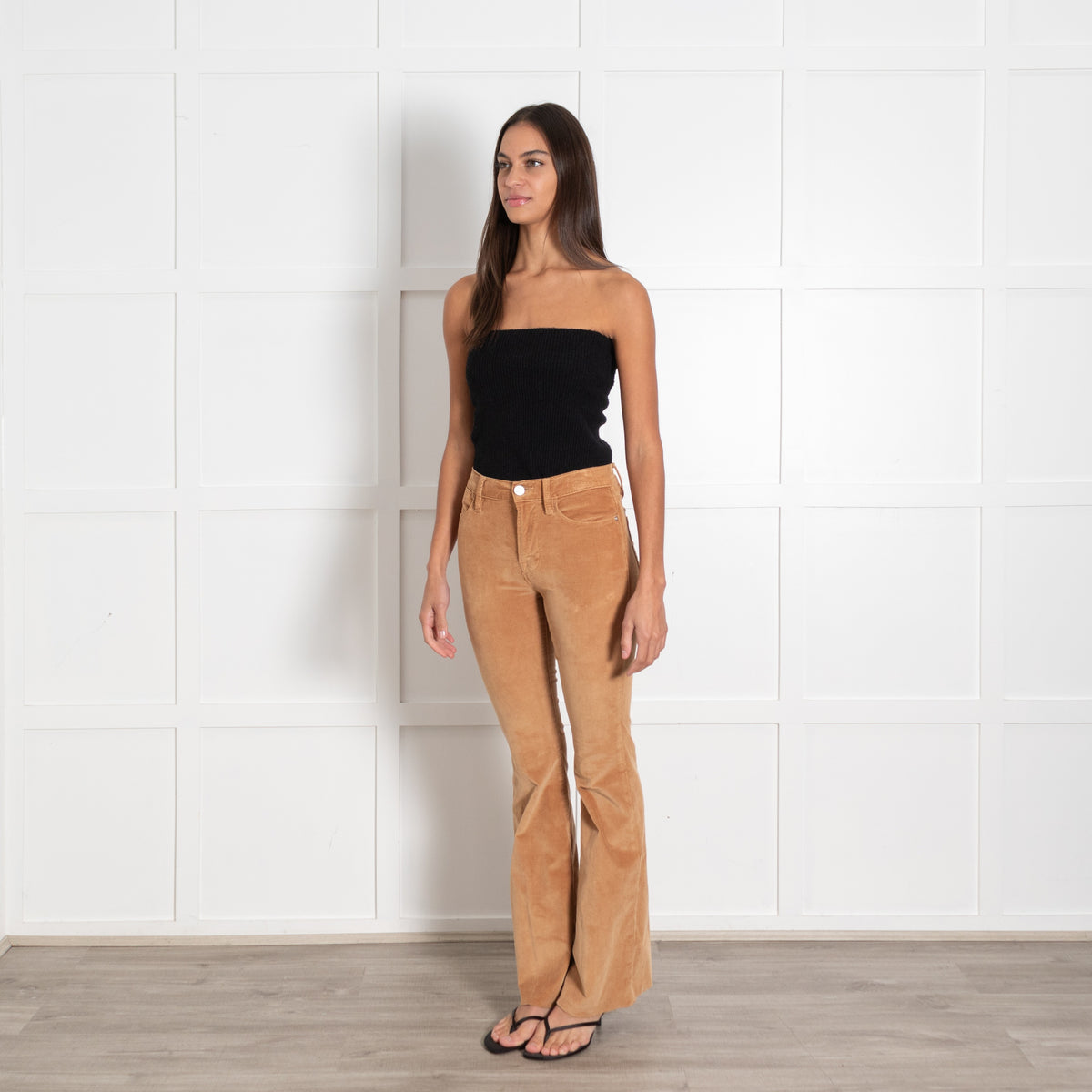 Frame Camel Needle Cord Bootleg Trousers - Image 3