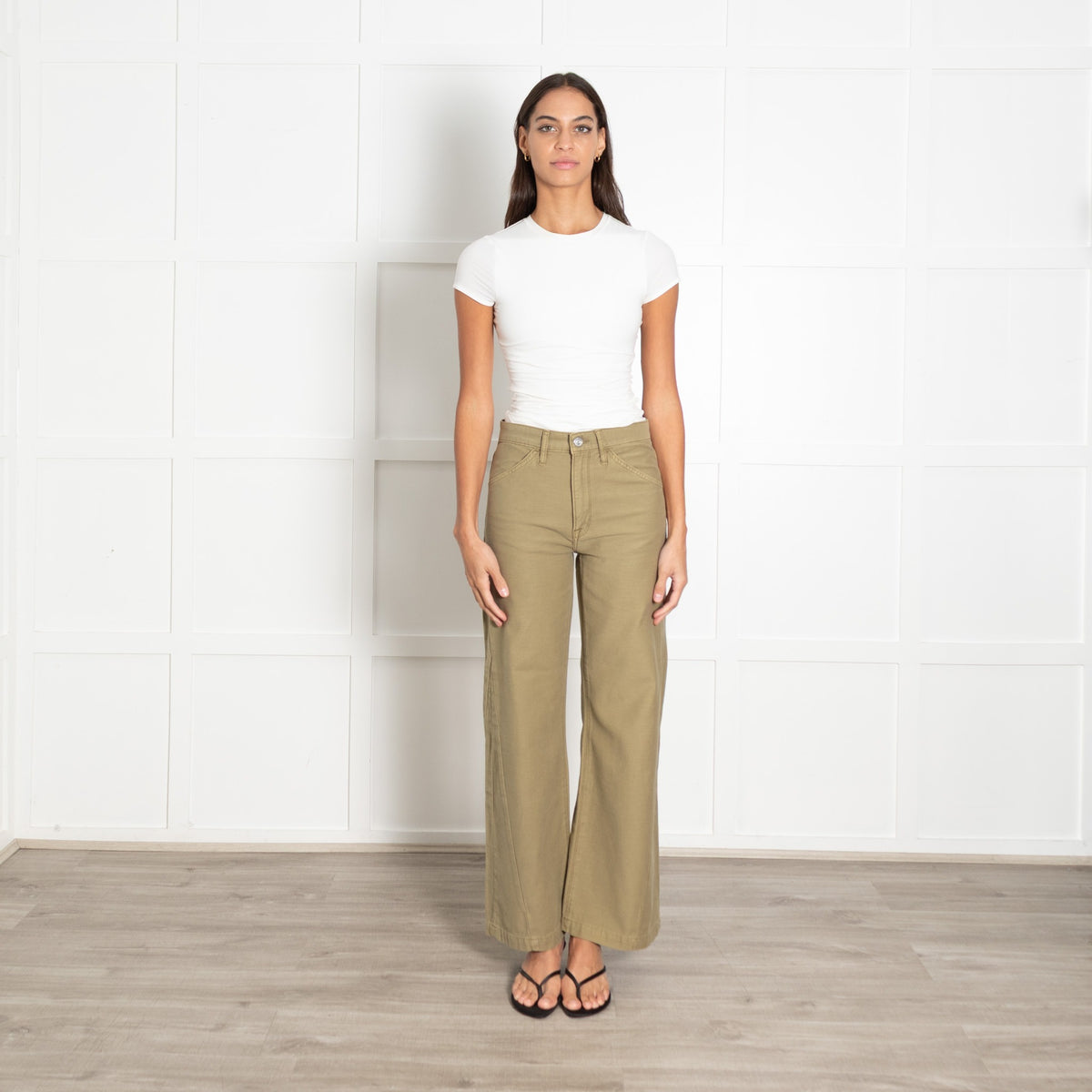 Frame Green Baggy Palazzo Jeans - Image 1