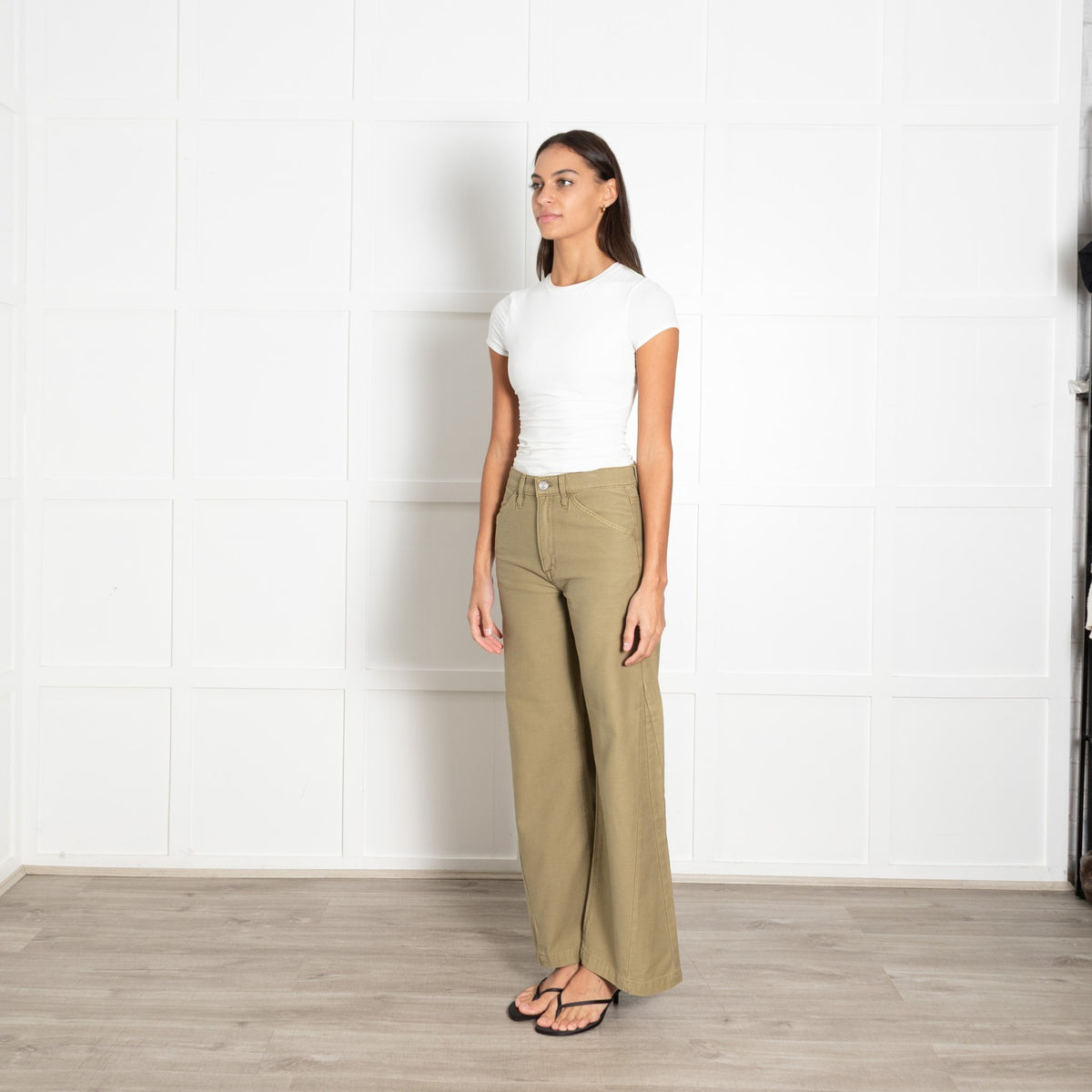 Frame Green Baggy Palazzo Jeans - Image 3