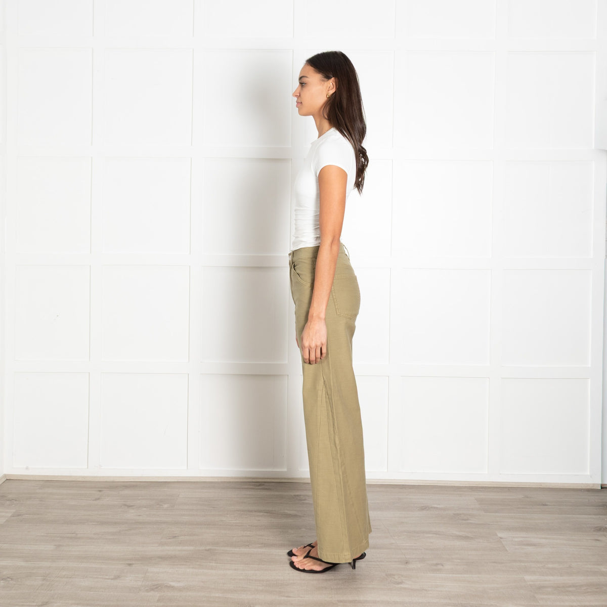Frame Green Baggy Palazzo Jeans - Image 4