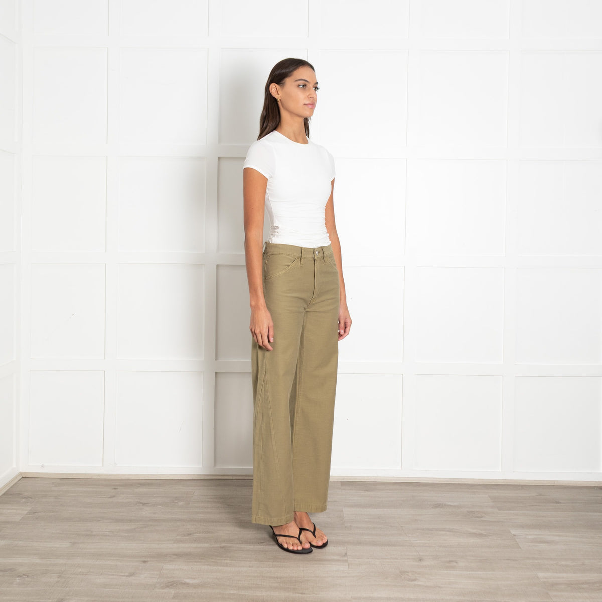 Frame Green Baggy Palazzo Jeans - Image 7