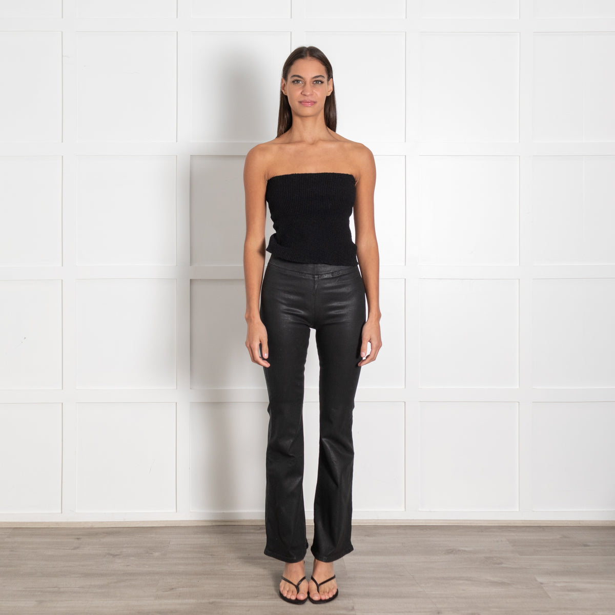 FRAME The Jetset Flare Jeans Black Flared Pants - Image 1