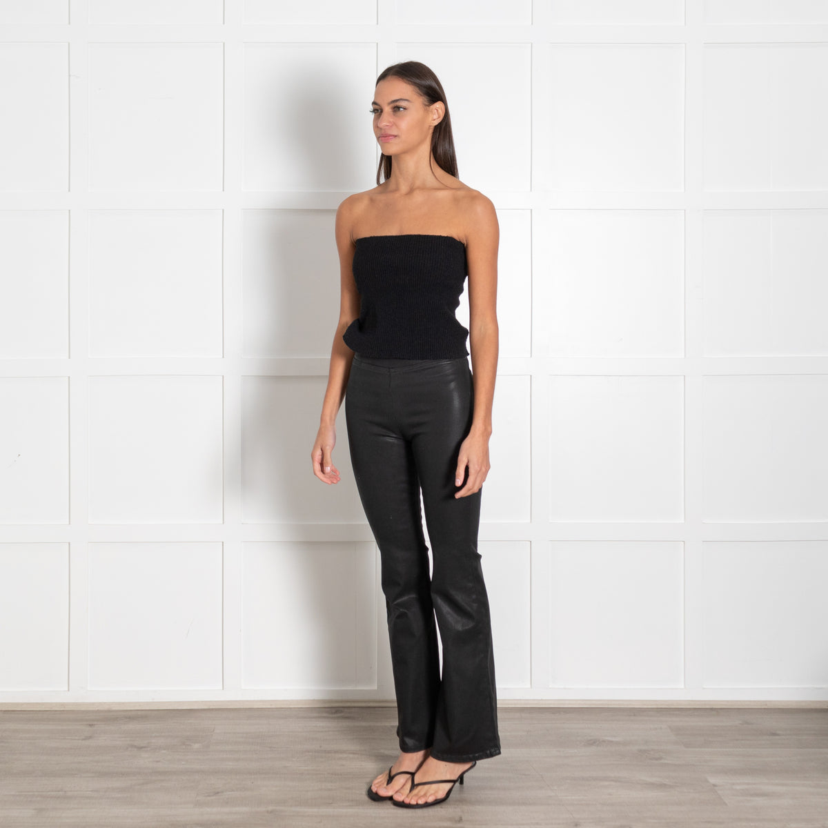 FRAME The Jetset Flare Jeans Black Flared Pants - Image 3