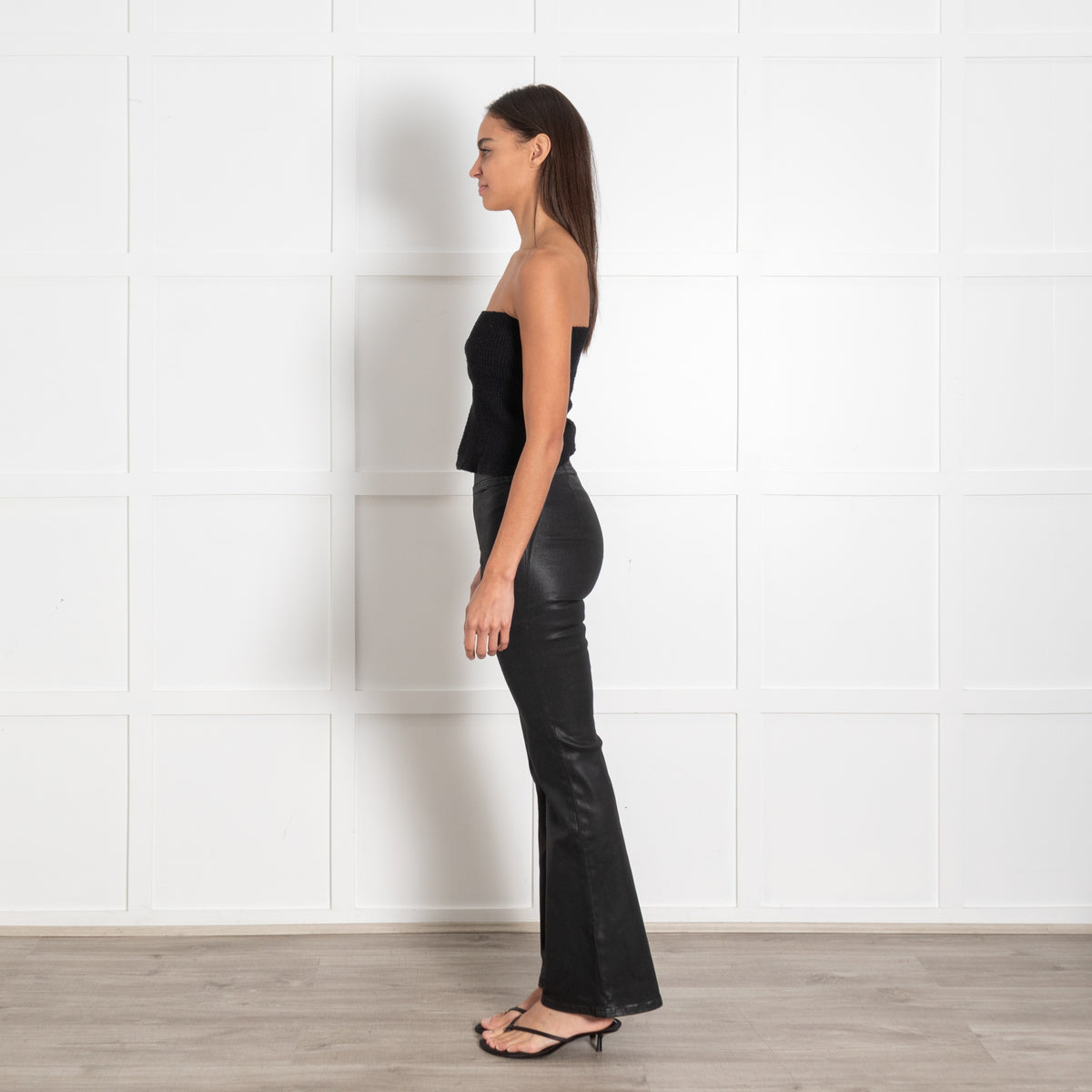 FRAME The Jetset Flare Jeans Black Flared Pants - Image 4