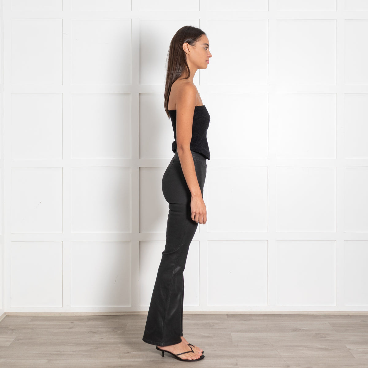 FRAME The Jetset Flare Jeans Black Flared Pants - Image 6