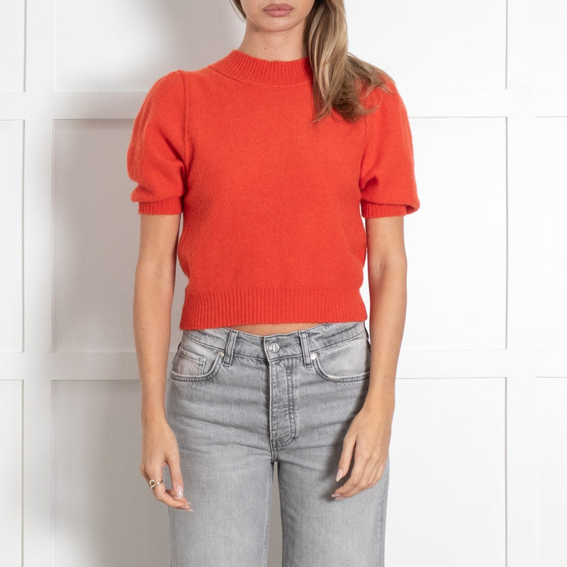 Orange Crewneck Short Sleeve Sweater - Image 2