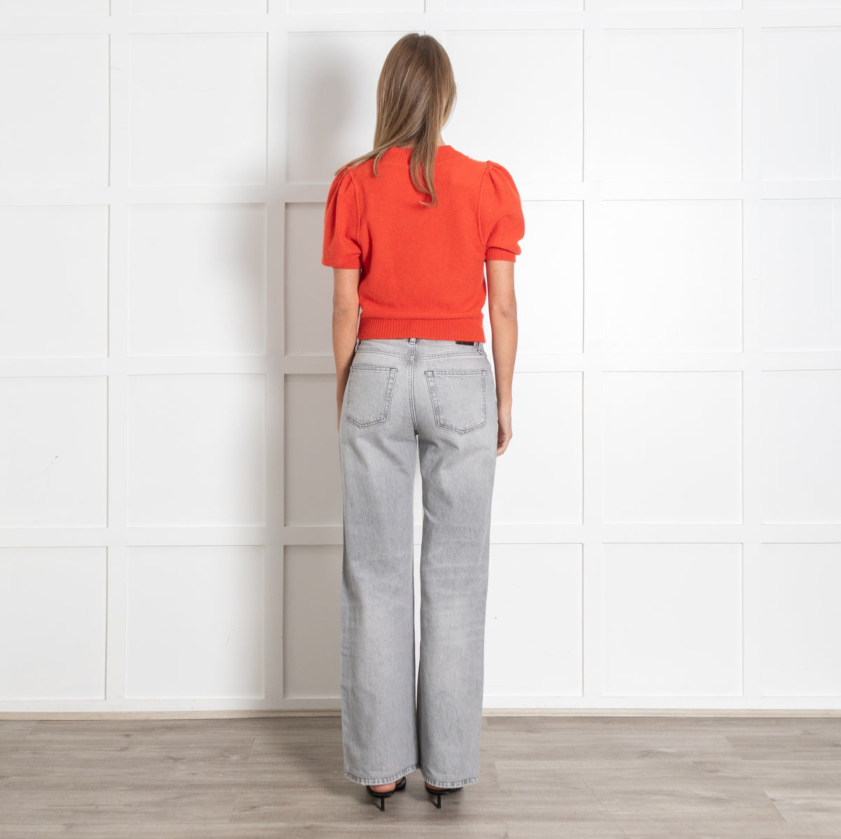 Orange Crewneck Short Sleeve Sweater - Image 5