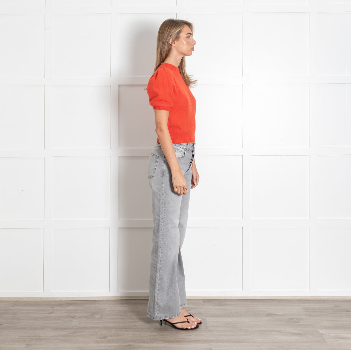 Orange Crewneck Short Sleeve Sweater - Image 6