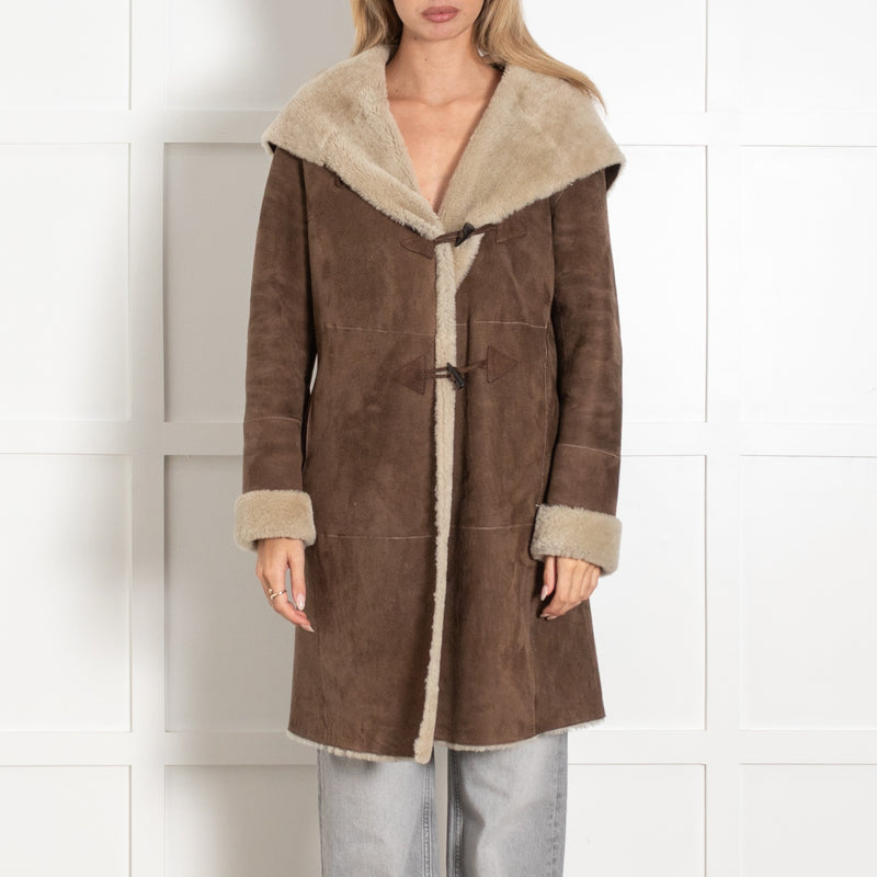 Gerard Darel Brown Shearling Women's Mid-Length Coat - Image 2