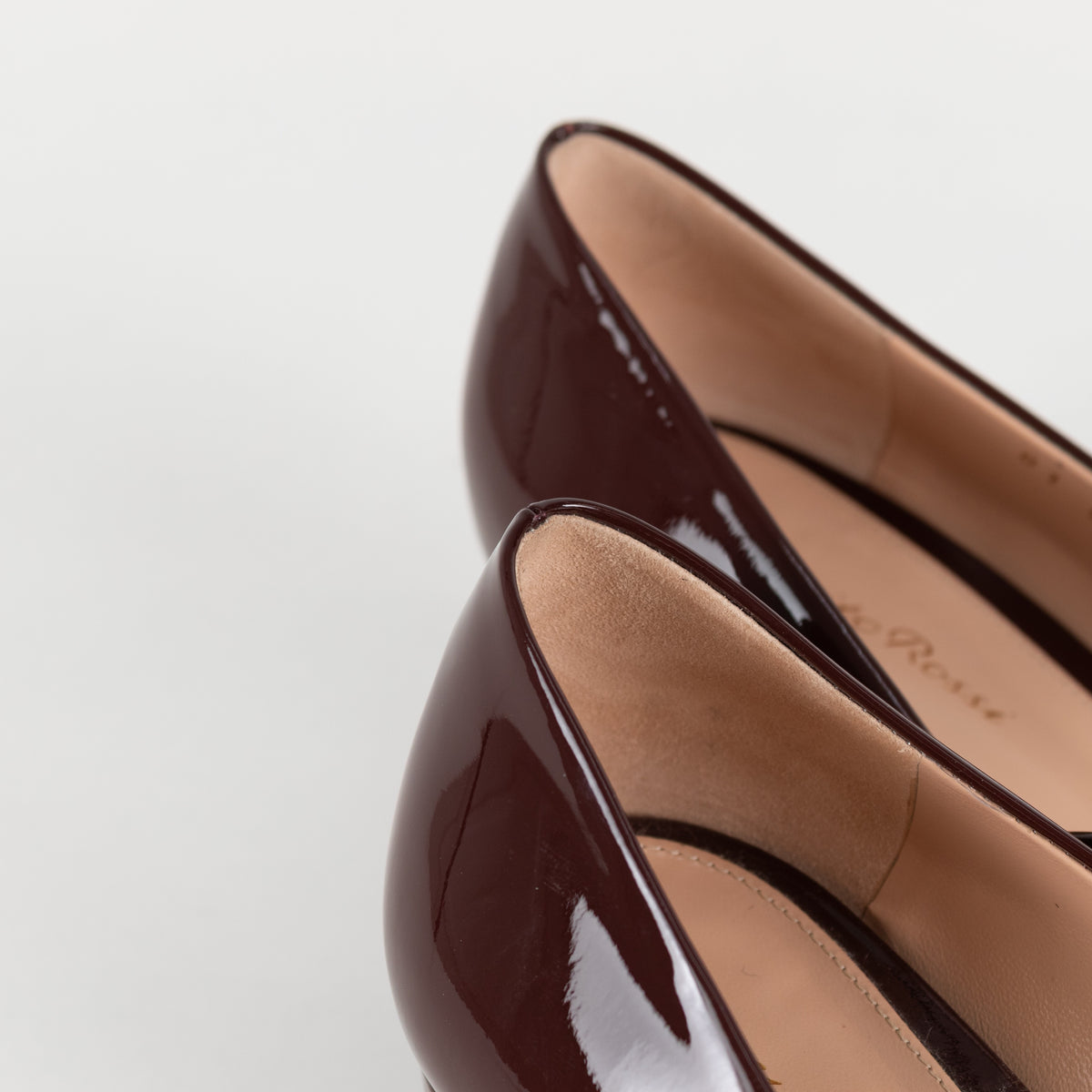 Gianvito Rossi Ribbon Jane Burgundy Patent Shoe - Image 14