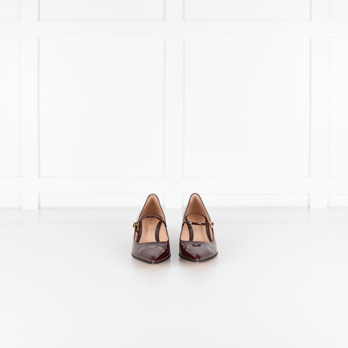 Gianvito Rossi Ribbon Jane Burgundy Patent Shoe - Image 3