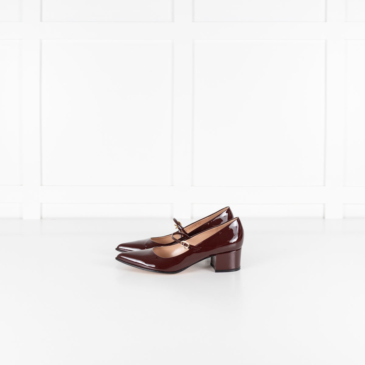 Gianvito Rossi Ribbon Jane Burgundy Patent Shoe - Image 4